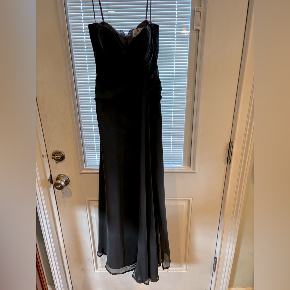 Faviana Sleek and Feminine steel gray/blue Gown